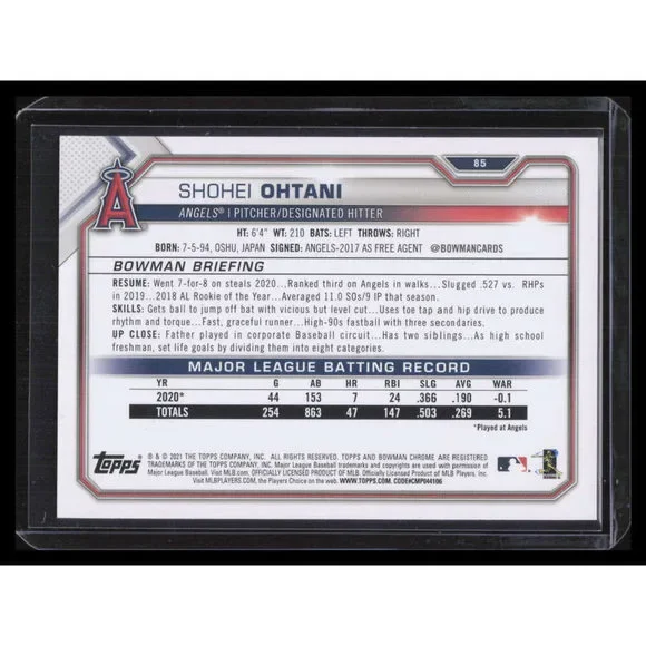 2021 Bowman #85 Pink Shohei Ohtani Angels 108/299